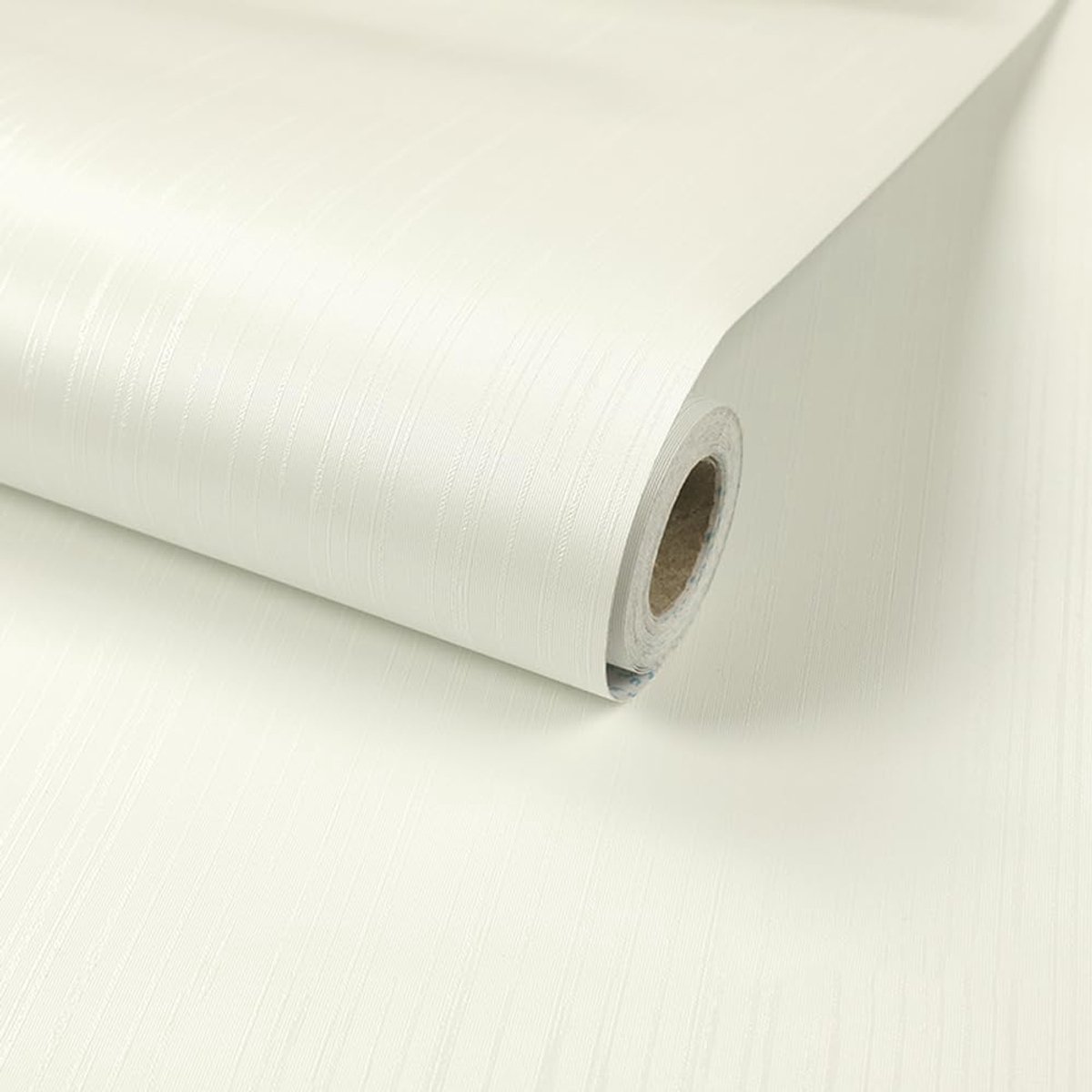 Grasweefselbehang 40 x 500 cm - Wit vinylweefsel - Zelfklevend - Ideaal voor meubels - ShopVlot