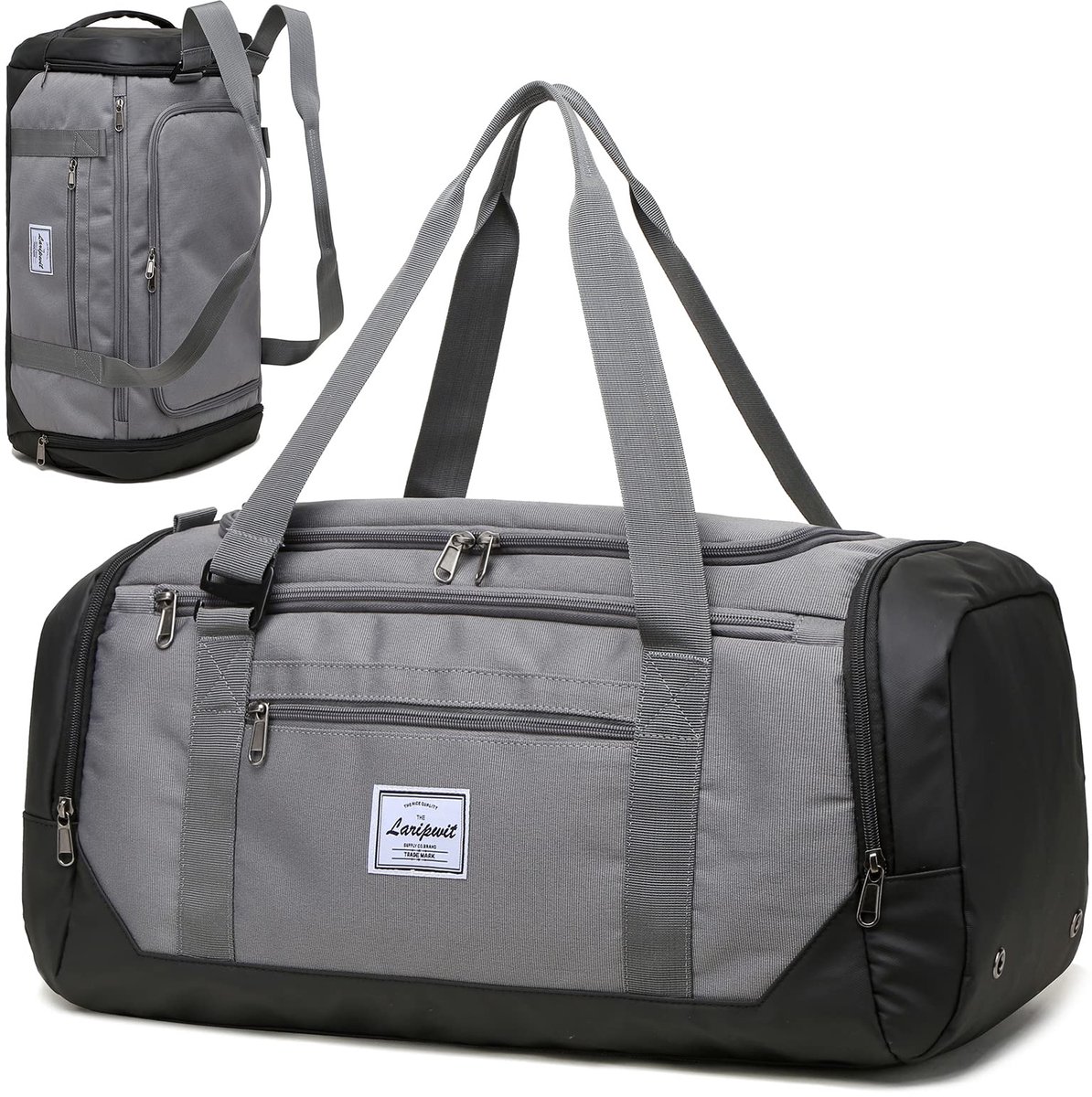 Sporttas 40L - Grijs - Met schoenen- en natvak - Ideaal voor reizen - ShopVlot