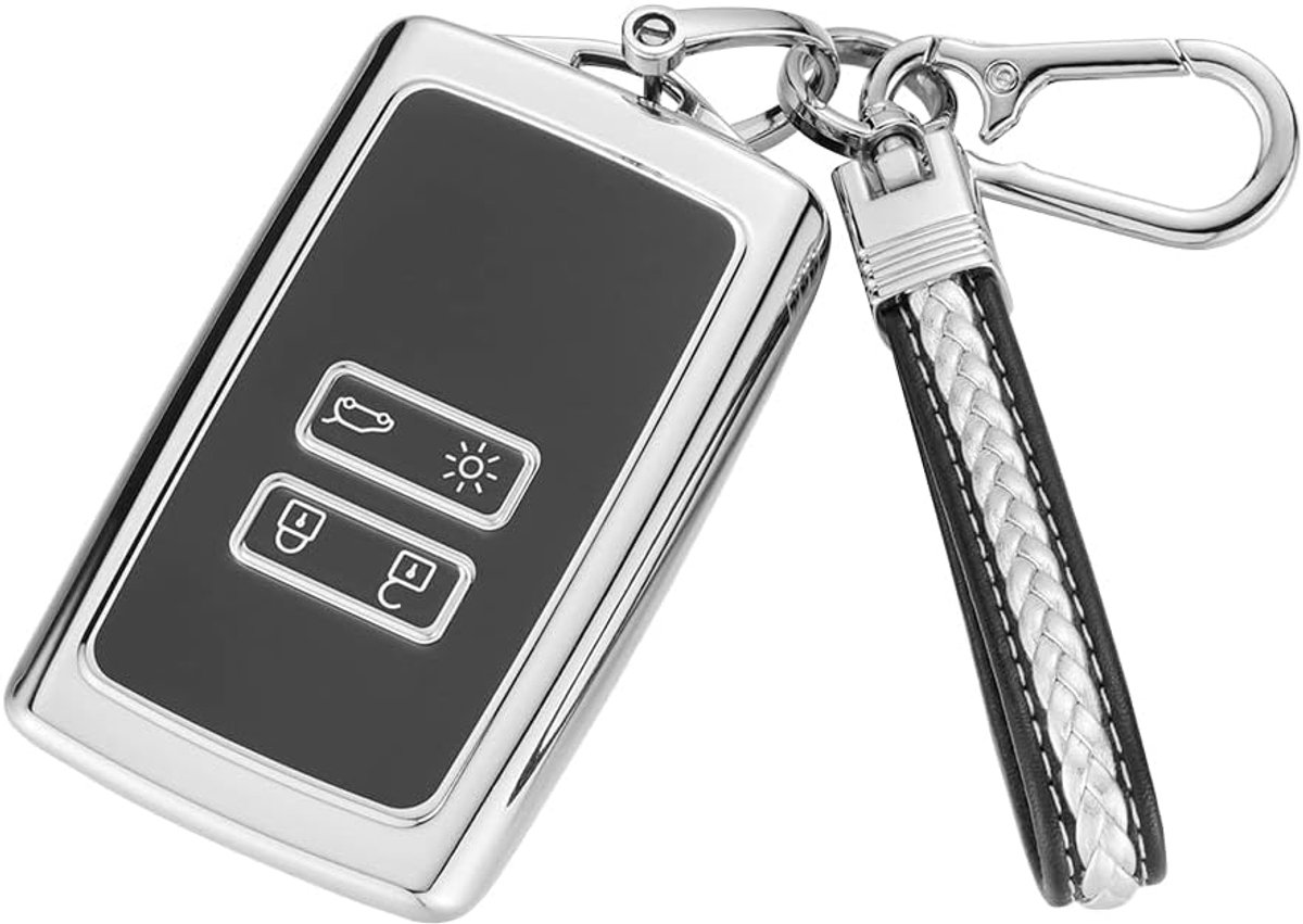 TPU autosleutel hoes voor Renault - zilver - 4 sleutels - optimale bescherming tegen vallen - ShopVlot