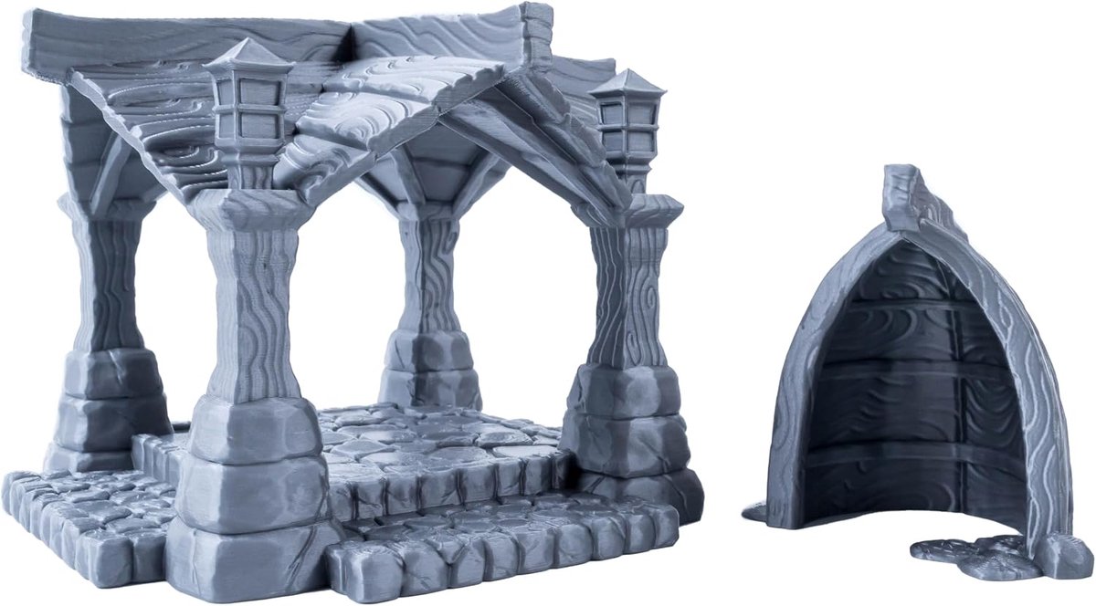 Tafereel vissersdorp - unieke gazebo en verticale bootcabine - perfect voor tabletop RPG's - verhoogt de spelbeleving - ShopVlot
