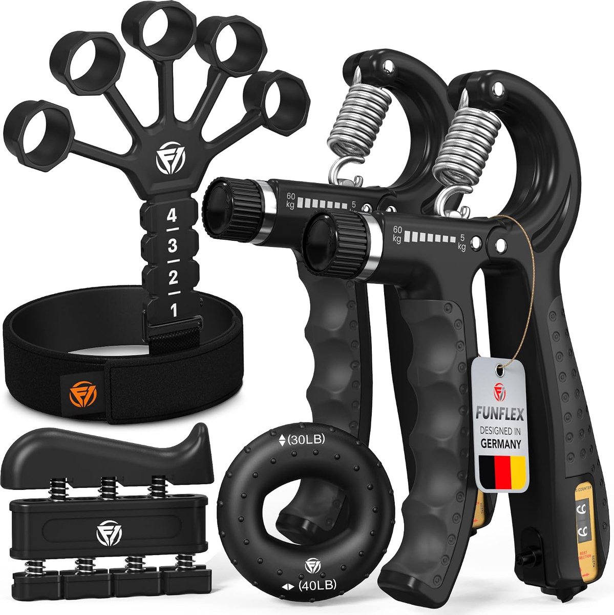 Handtrainer Set - Verstelbare Grip Trainer - Compleet met Herhalingscounter - Verbeter je Gripkracht - ShopVlot