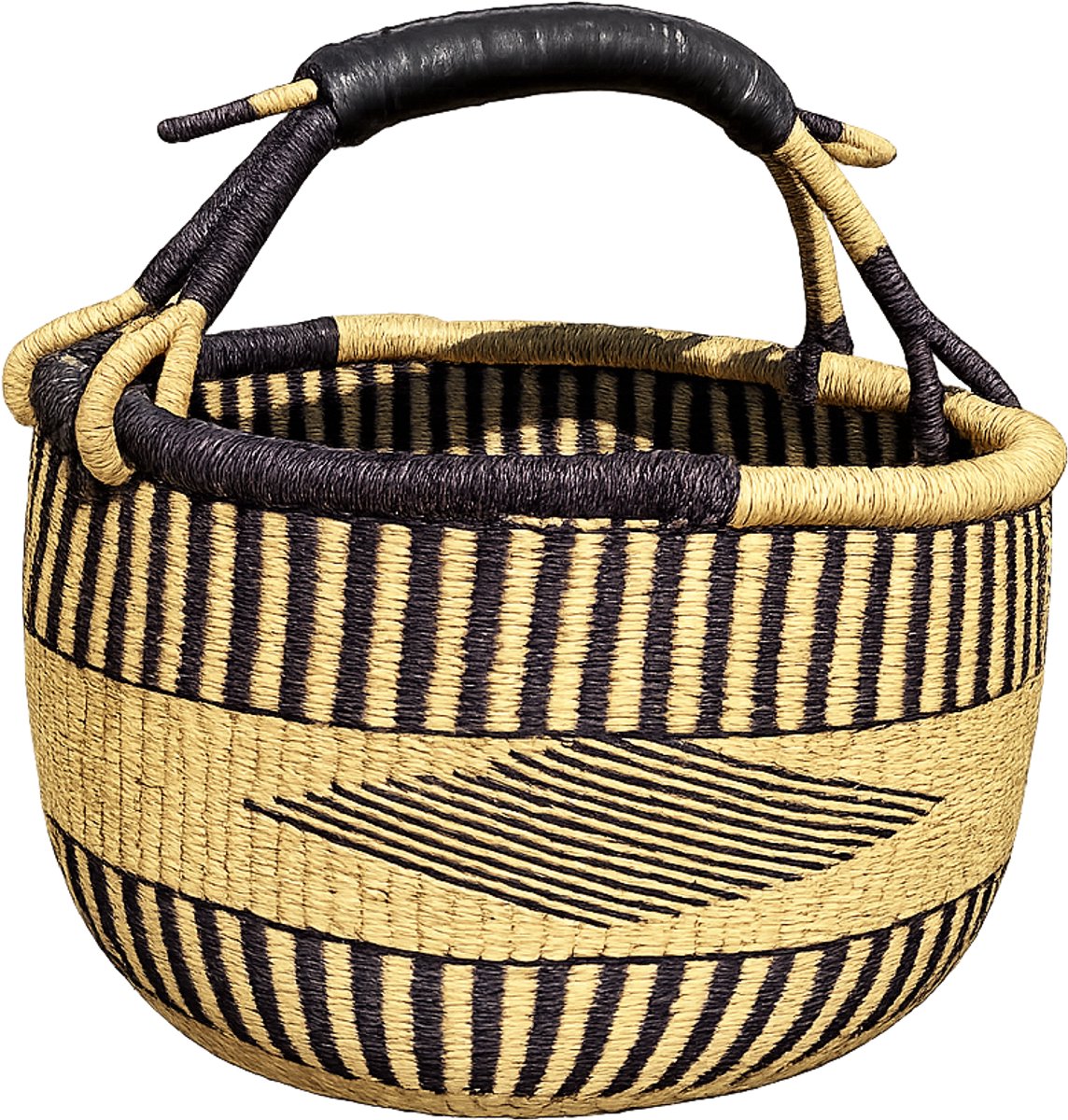 Boodschappenmand - Bolga - leren handvat - Pomme Chatelaine.nl