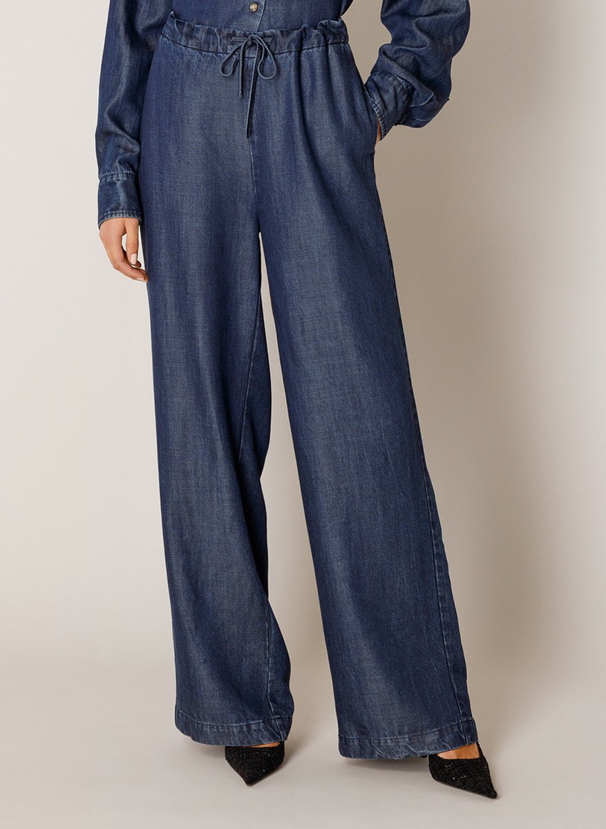 BASE LEVEL Naomi Pants - Mid Blue - maat W48 / L30