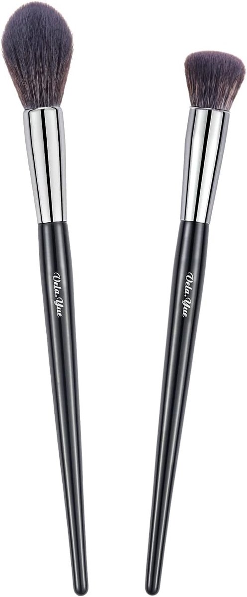 Concealer kwasten set 2 stuks - vlam- en ronde kop - voor nauwkeurige applicatie van highlighters - ShopVlot
