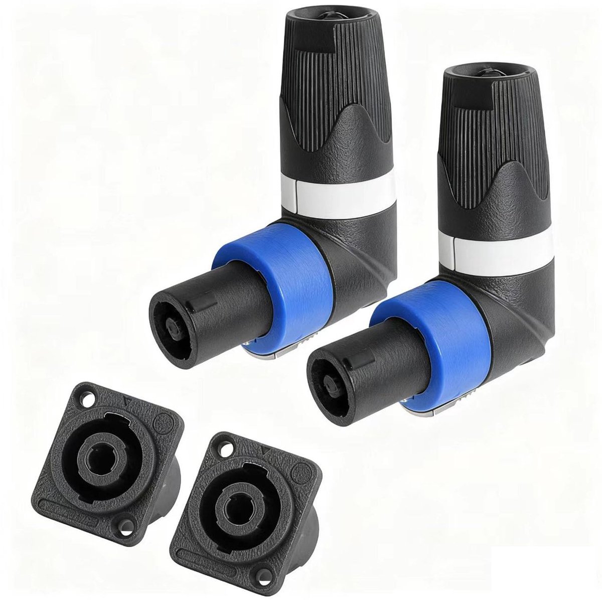 Speakerplug 90 graden - 4-polig - met twist lock - voorkomt instabiele audio - ShopVlot