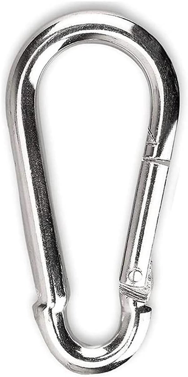Carabiner 100mm - verzinkt staal - stevig en veilig - ideaal voor outdoor gebruik - ShopVlot