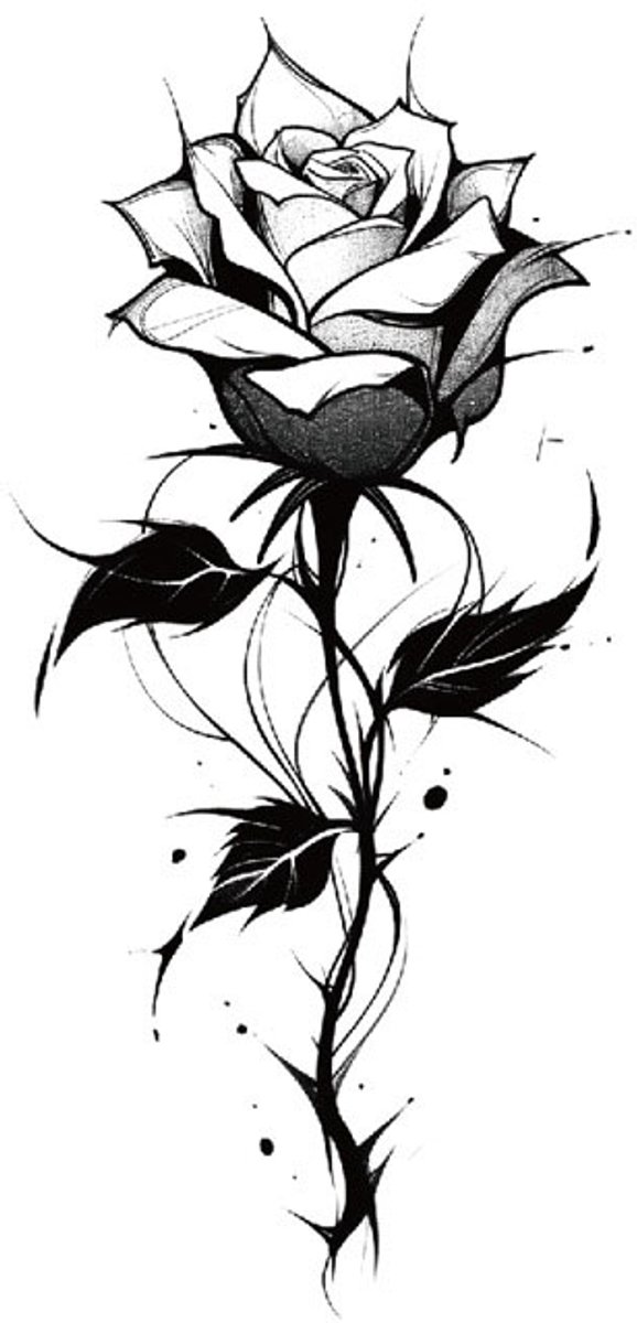 Tijdelijke tattoo bloemen dark 3 dagen