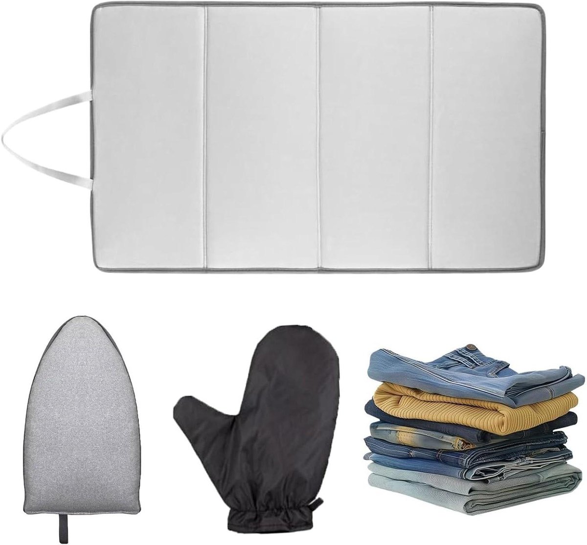 Opvouwbare Stoomplank - Stoomonderlegger Kleding - Kleding Stomen - Geïntegreerde Handbescherming - 40 x 19 cm - Grijs