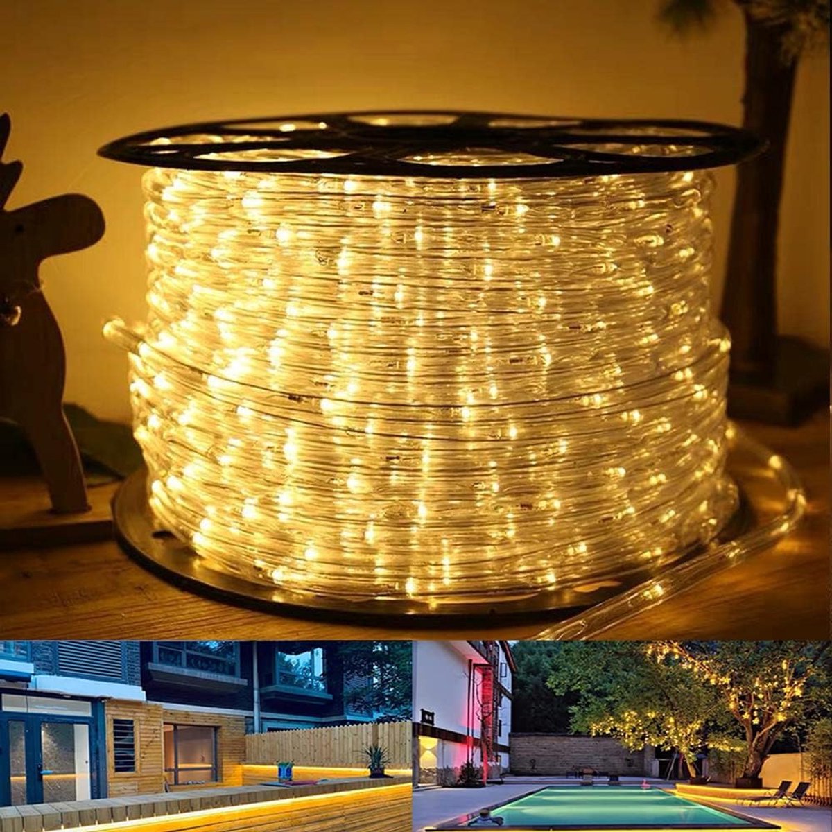 Feerieke lichtsnoer 20 m - 480 LED warm wit - 8 lichtmodi - perfect voor buitengebruik - SnelShoppen