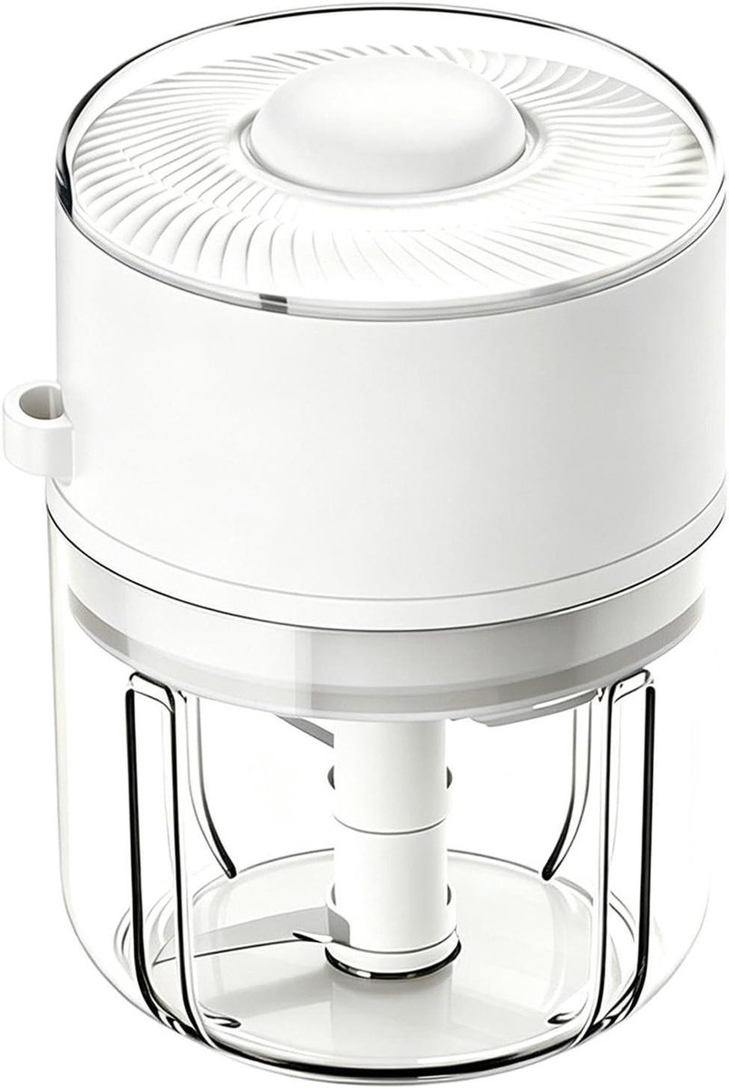 Mini Keukenmachine - Elektrische Hakker - Maaltijden Voorbereiden - Oplaadbaar Draadloos - 13.5 cm - Wit