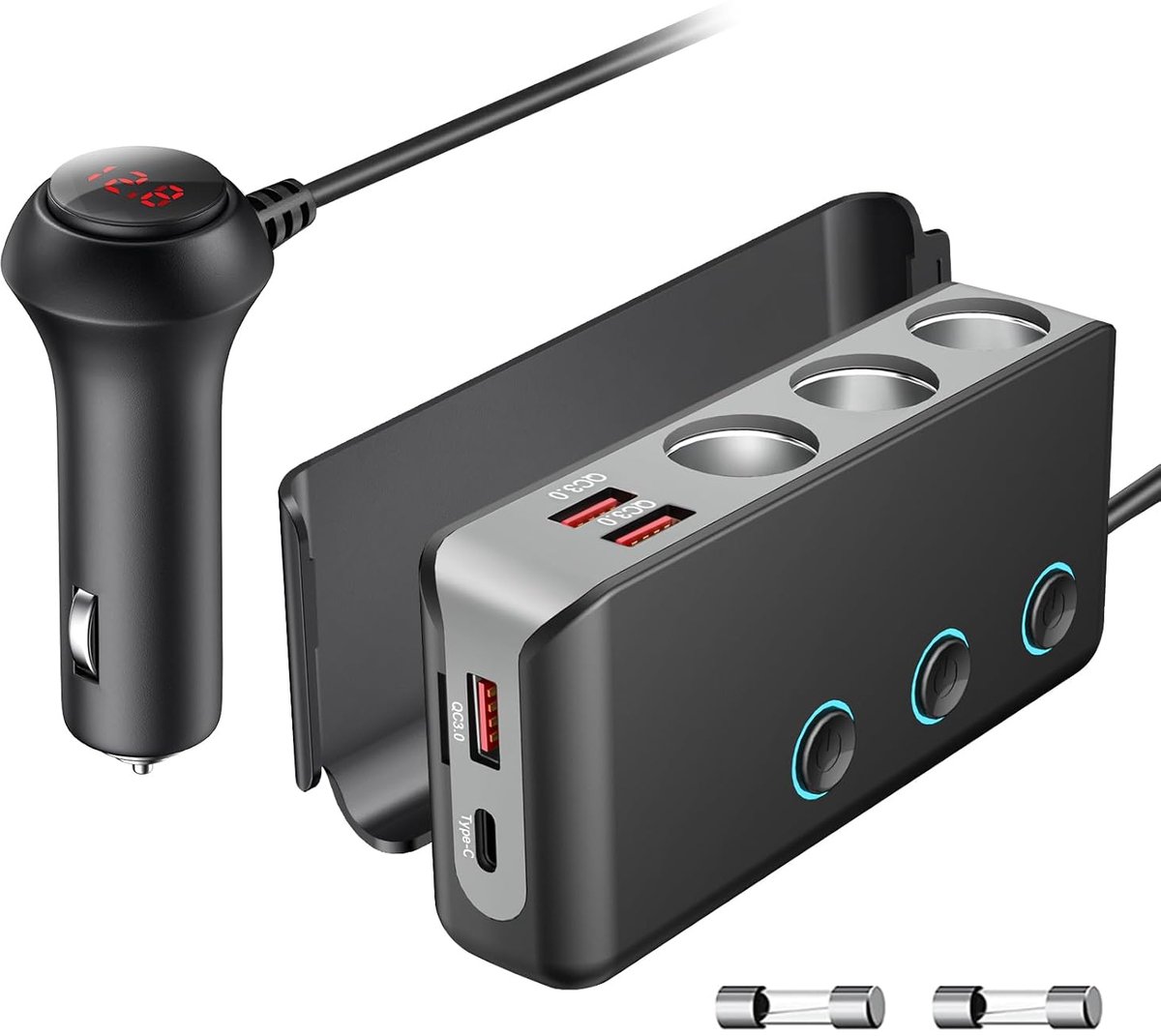 Sigarettenaansteker Splitter 180W - 12V/24V - 4 USB Poorten - Ideaal voor GPS en Snelladen - SnelShoppen