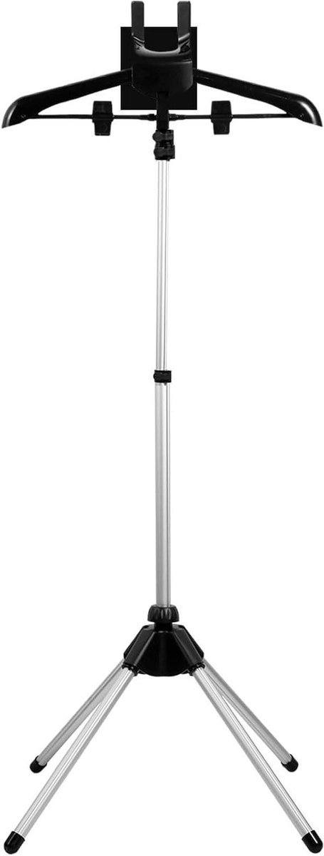 Stoomstrijkijzer Rek - Kledingstomer Houder - Kleding Stomen - Inklapbaar en Verstelbaar - 85-160 cm Hoog - Zwart