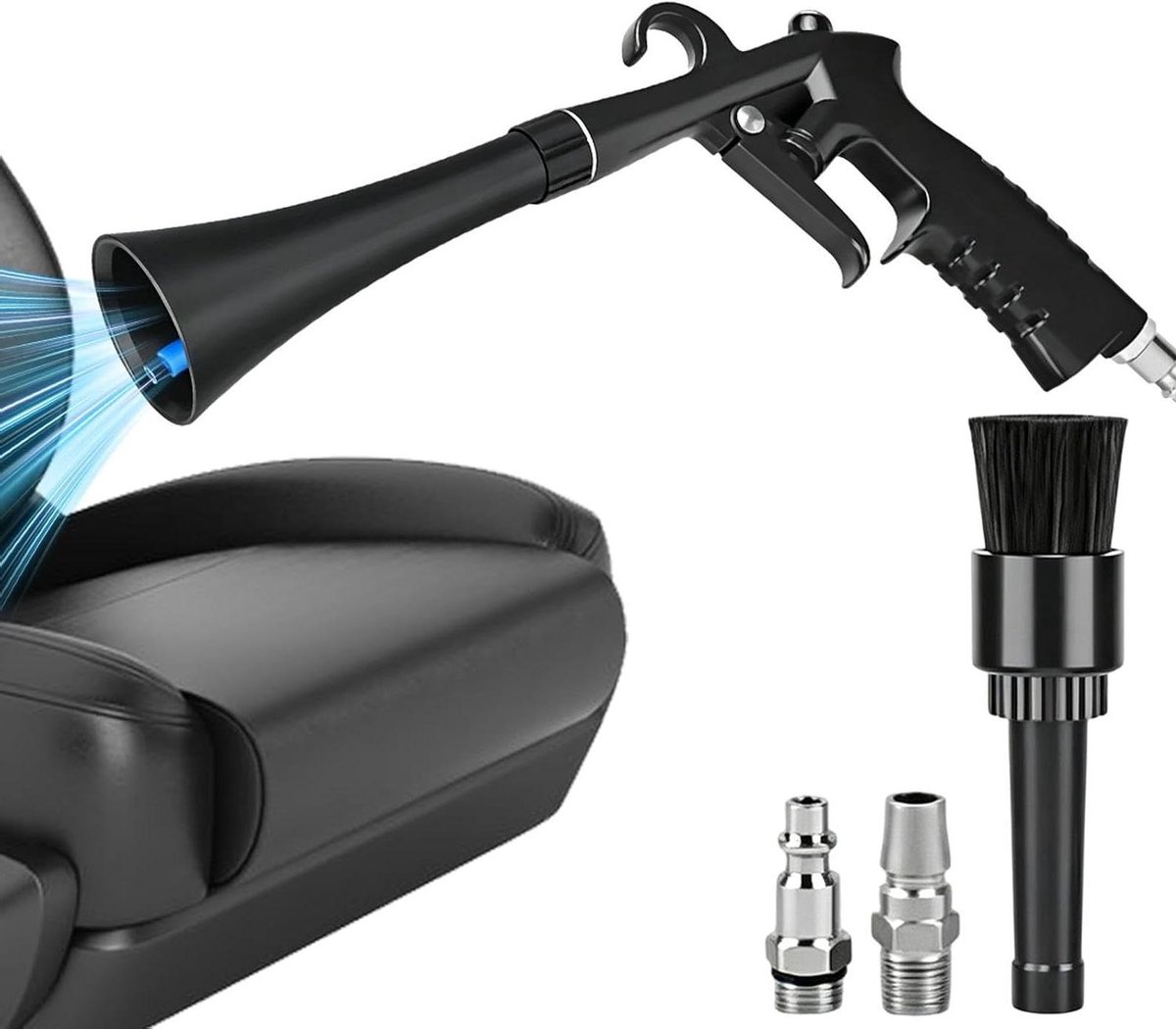 Auto Detailing Luchtblazer - Stofreiniger Droger - Auto Interieur Reinigen - Tornado Reinigingskracht - 23 x 14.8 cm - Zwart