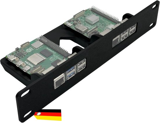 Rackhouder 10 inch - voor 2x Raspberry Pi 5, 4 of 3B+ - stevige constructie - ideaal voor Homelab - SnelShoppen