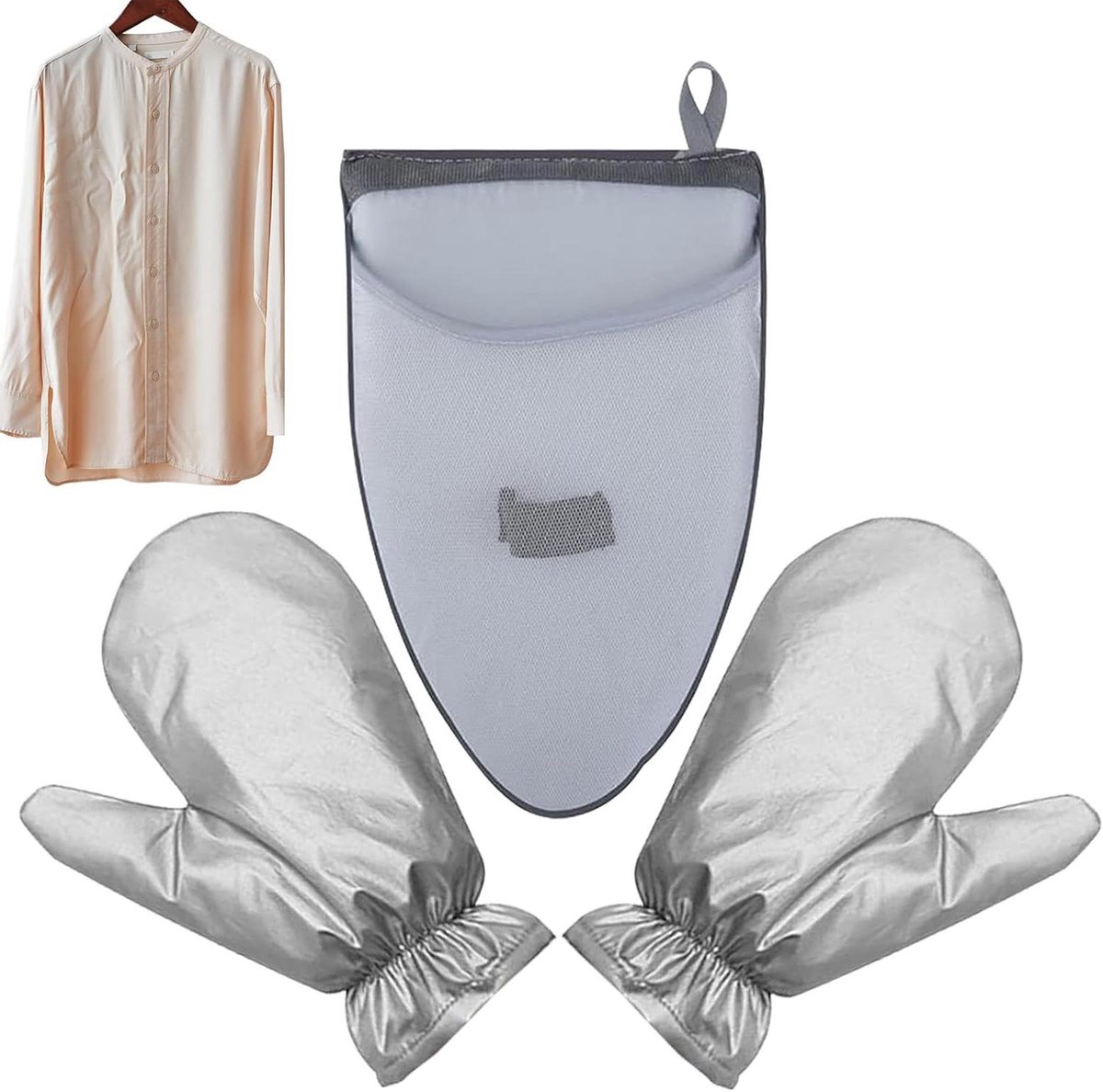 Stoomkoker Handschoen - Stoomaccessoire Kleding - Kleding Stomen - Hittebestendig Materiaal - 26 x 16 x 3 cm - Grijs