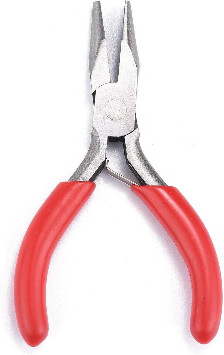 Platte Neus Tang - Sieraden Tang Reparatie Tang - Sieraden Maken - Comfortabele Antislip Handgrepen - 75-80 mm - Rood