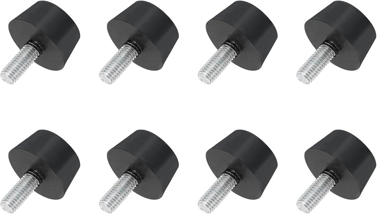 8 stuks rubberen trillingsisolatoren, montage rubberen schokdempers, montage, 1,18 inch x 0,63 inch conische bouten met M8 x 20 mm schroefdraad, stil blok voor luchtcompressoren, motor