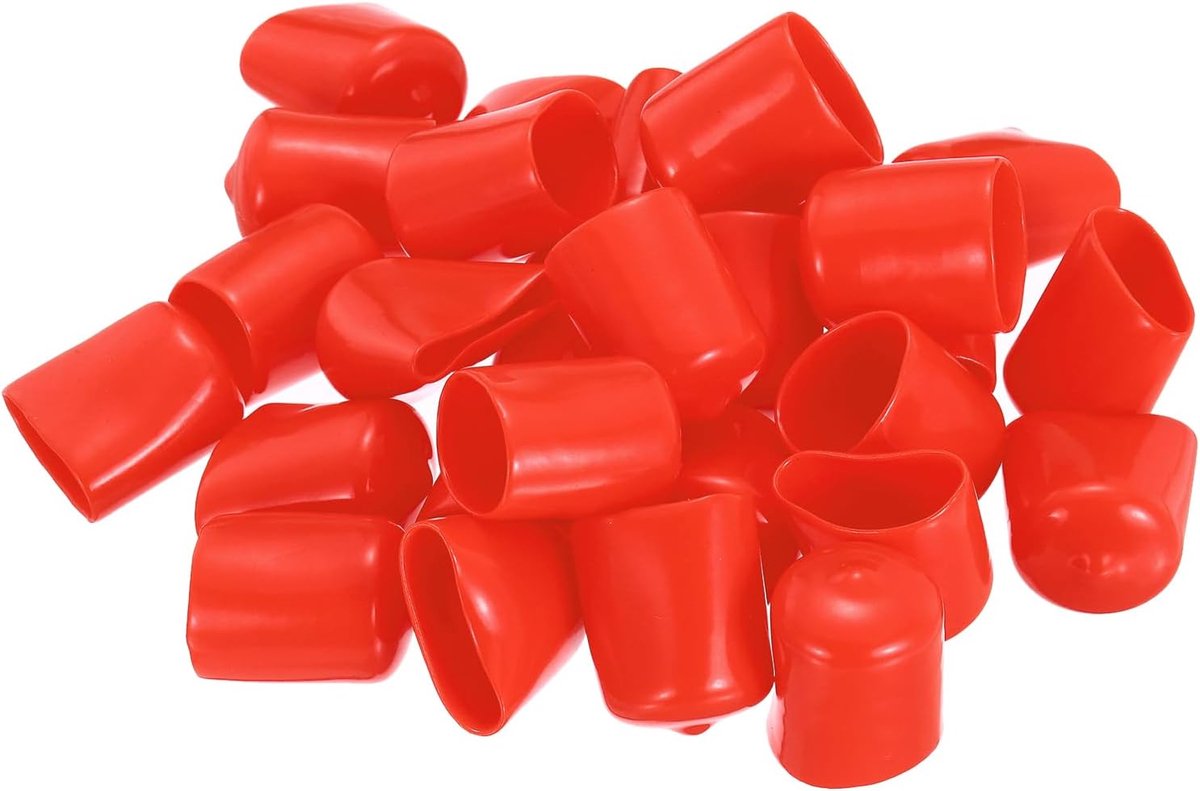 28 stuks rubberen eindkappen PVC rubberkappen, 21mm (27/32") ID 25mm (31/32") hoogte ronde beschermkappen flexibele rubberen proppen afdekkapjes voor schroeven metalen staven elektrokabels