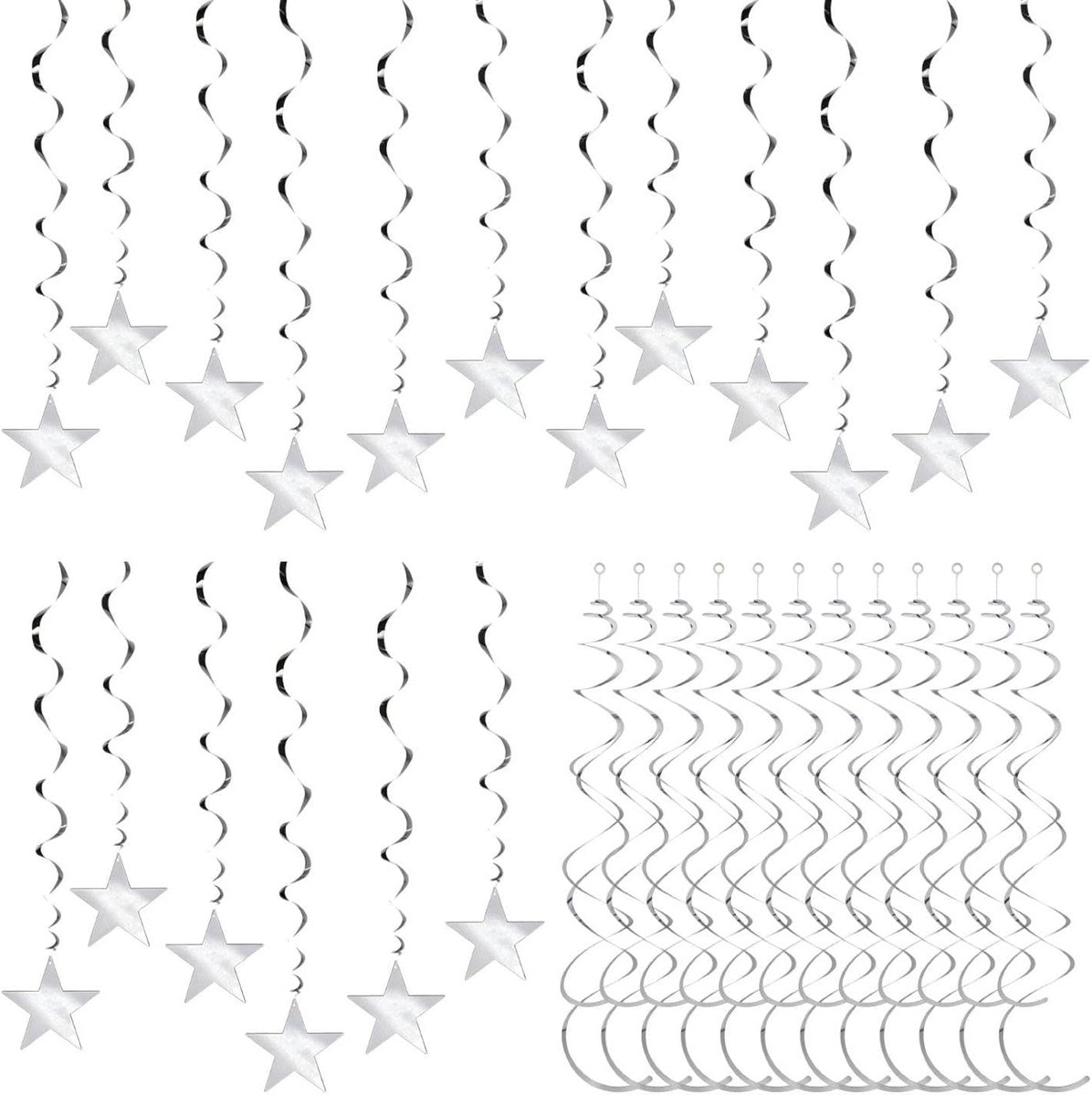 18 Ster Spiraalvormige Ornamenten En 12 Dubbele Spiraalvormige Ornamenten, Decoratieve Hangende Toebehoren, Met De Hand Gemaakt, Geschikt Voor Partijlay-Out.