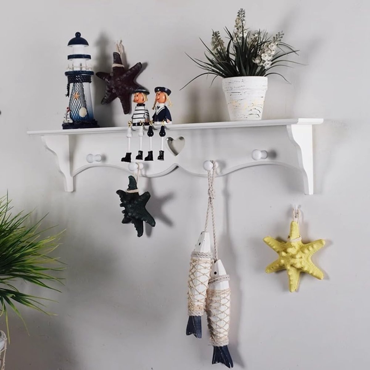 hout, maritieme decoratie, vissen, hangdecoratie om op te hangen, ornament, hanger, wanddecoratie, muurkunst, boho, voor woning, muur, tuin, keuken, boekhandels