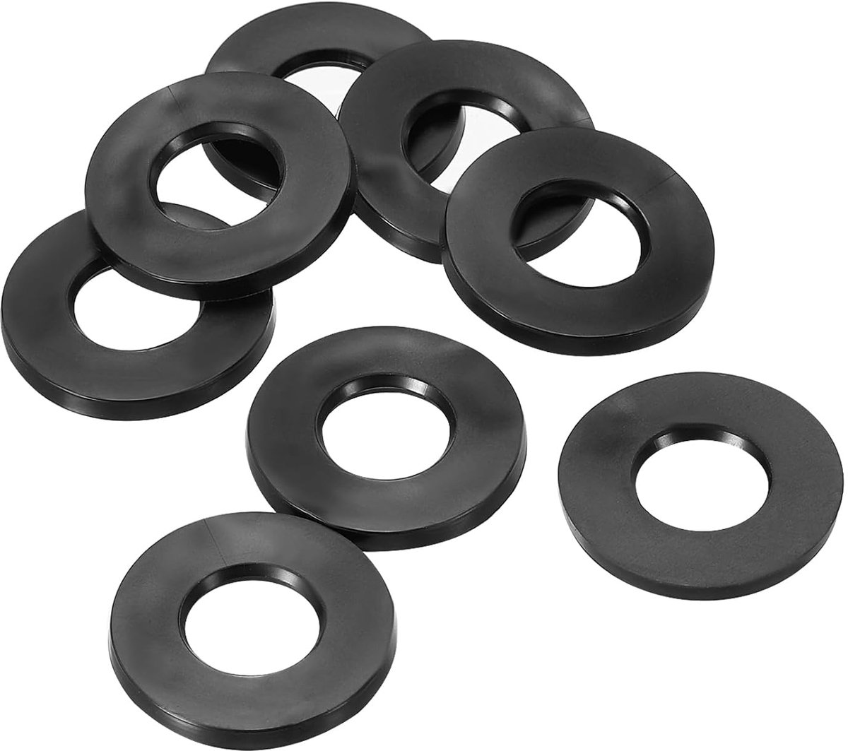 M8 Rubberen sluitringen, rubberen afdichting, rond, 10 stuks, 8 mm ID, 18 mm OD, 3 mm dik, platte sluitringen, set, afdichtingsrubber voor kraanbuis, bevestigingsschroef, zwart