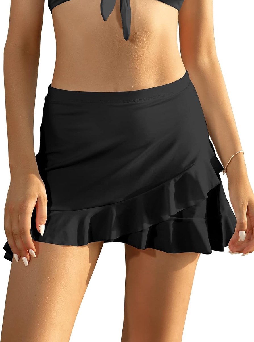 Dames Badpak Volants Half Lichaam Zwemrok Bikinibroek Strandshort Ingebouwde korte broek Bikini Zwempak