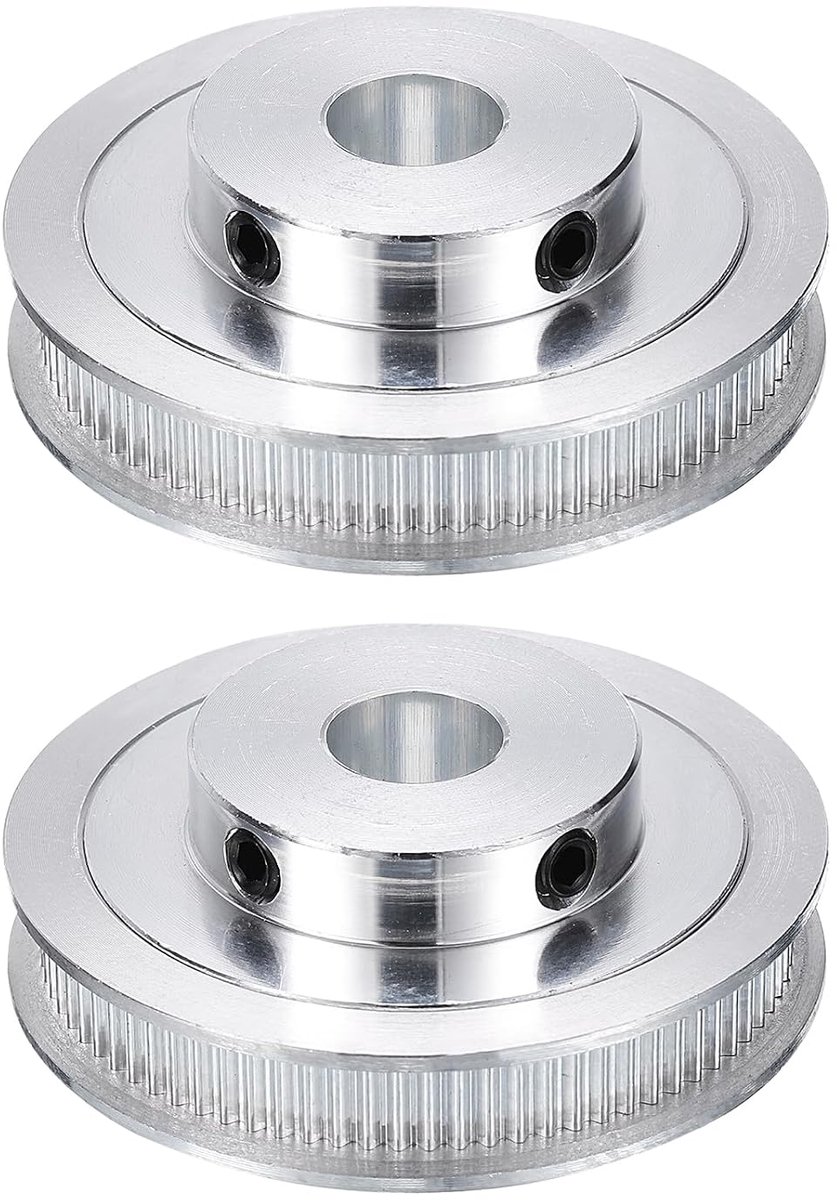 2 stuks GT-2 riemschijf synchroon wiel 80 tanden 12 mm boring geschikt voor 6 mm brede riemen aluminiumlegering tandriemschijf voor 3D-printer CNC-machine