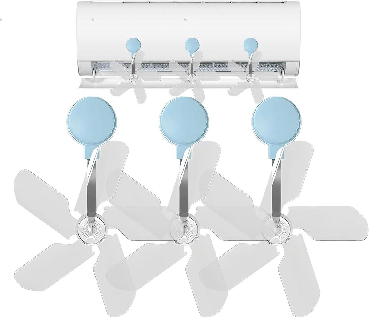 Raamairco Deflector - Ventilator Scherm - Comfort Verhoging - 360 Graden Rotatie - 9000-24000 BTU - Blauw