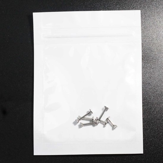 1,2mm intern geschroefde titanium labret Monroe LipTragus Helix oorbelstekers - 3mm bolletje — afbeelding 2