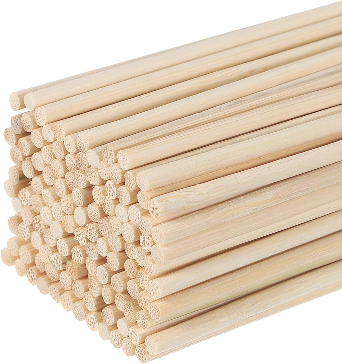 Houten doornstokken, 50 cm, rond, houten stokken, 3 mm/0,12 inch, bamboestok, voor kunst, handwerk, fotostandaard, rekwisieten, knutselen, gebouwen, model 50 stuks