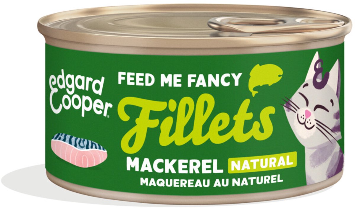 Edgard & Cooper Edgard & Cooper Kattenvoer Fillets Makreel - 24 x 70 gr - Voordeelverpakking