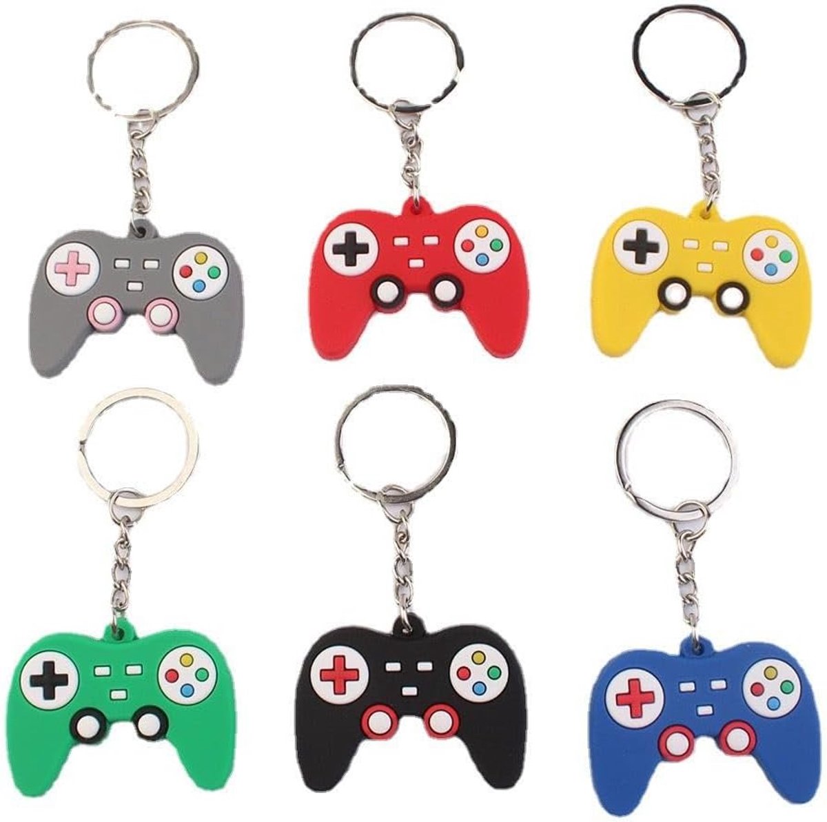 Controller Sleutelhanger Siliconen Game Sleutelhanger 6 stuks Game Controller Videospel Sleutelhangers Spel Handvat Hanger Charms
