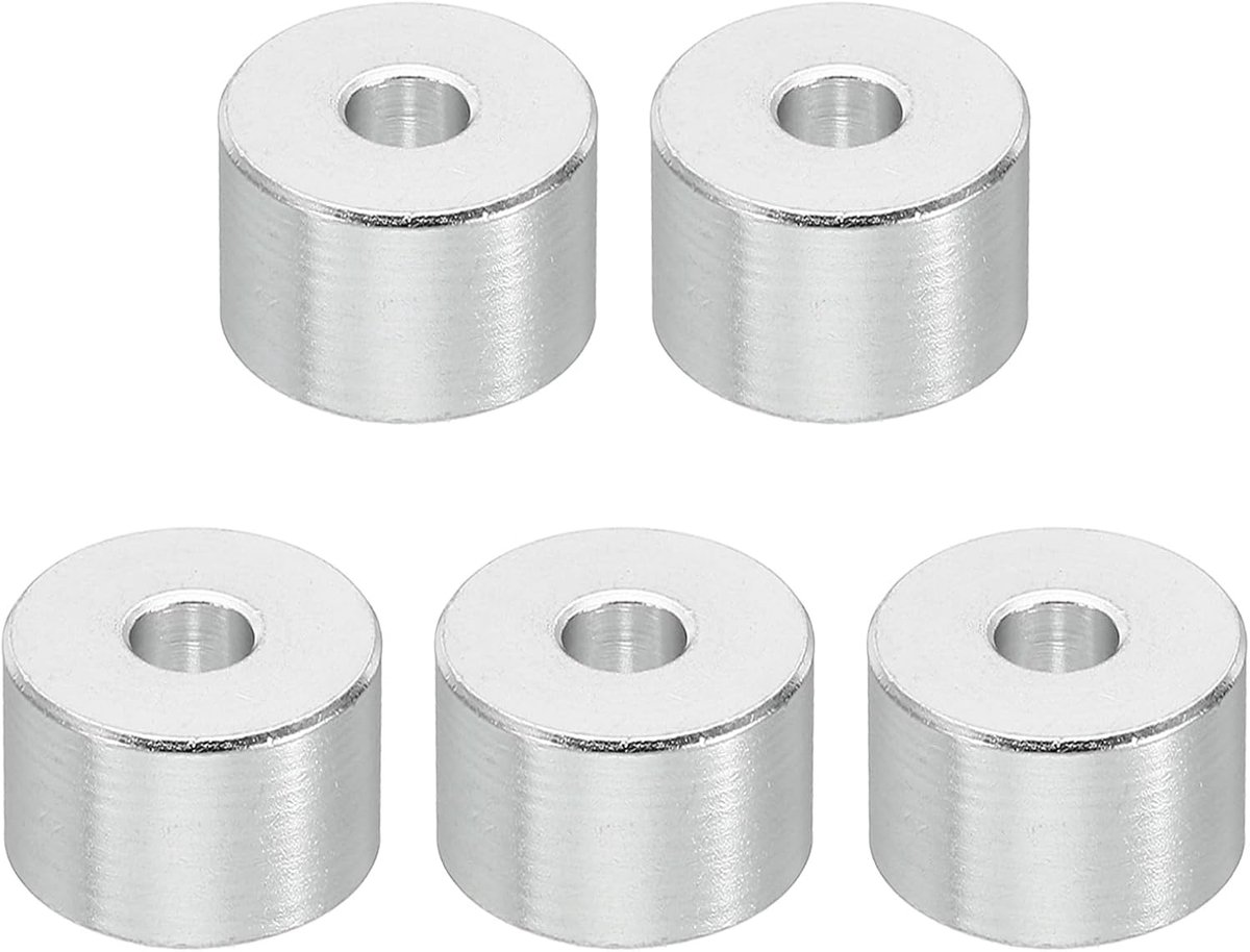 M5 Aluminium Spacers, 5 Stks Metalen Spacer Aluminium 5.2mm ID x 16mm OD x 10mm L Aluminium Spacer Schroef Standoff Ronde voor 1/5 "of M5 Schroefbouten