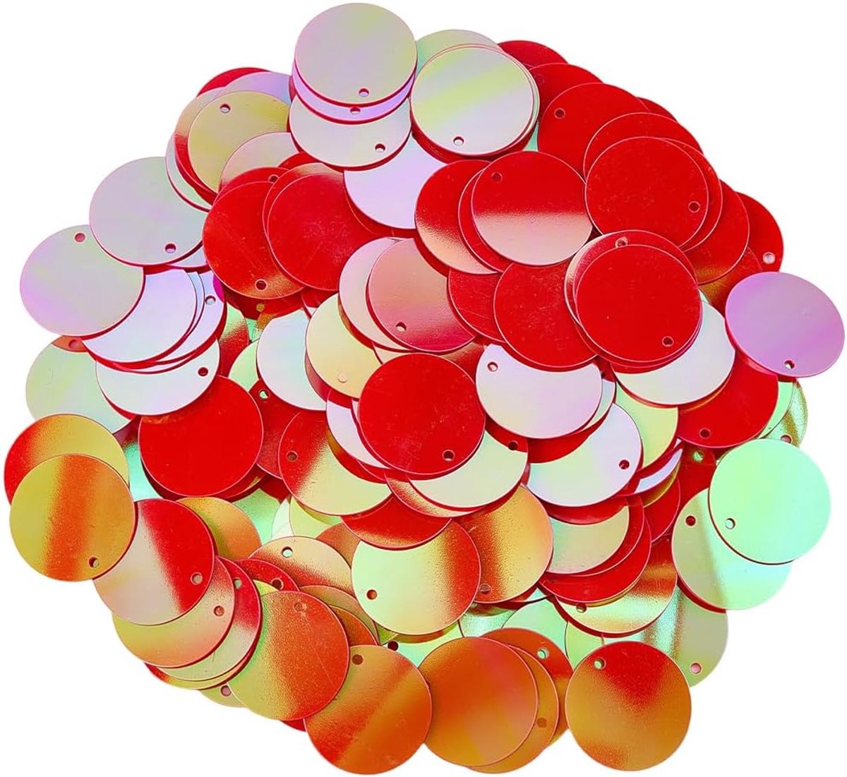 50G Rode Ronde Platte Pailletten Losse Bulk 20Mm Grote Pvc Iriserende Versiering Met Een Gat Top Applique Paillette Pailletten Voor Naaien Maken Kleding Dansende Jurk Decoratie Diy Craft