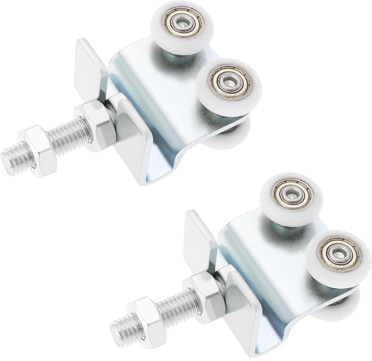 2 STKS Nylon Schuifrail Roller Apparaat Rvs Roller Carriage Kit met Bouten Moeren Voor Schuur Deuren Schuifdeuren Keuken Ruimtes