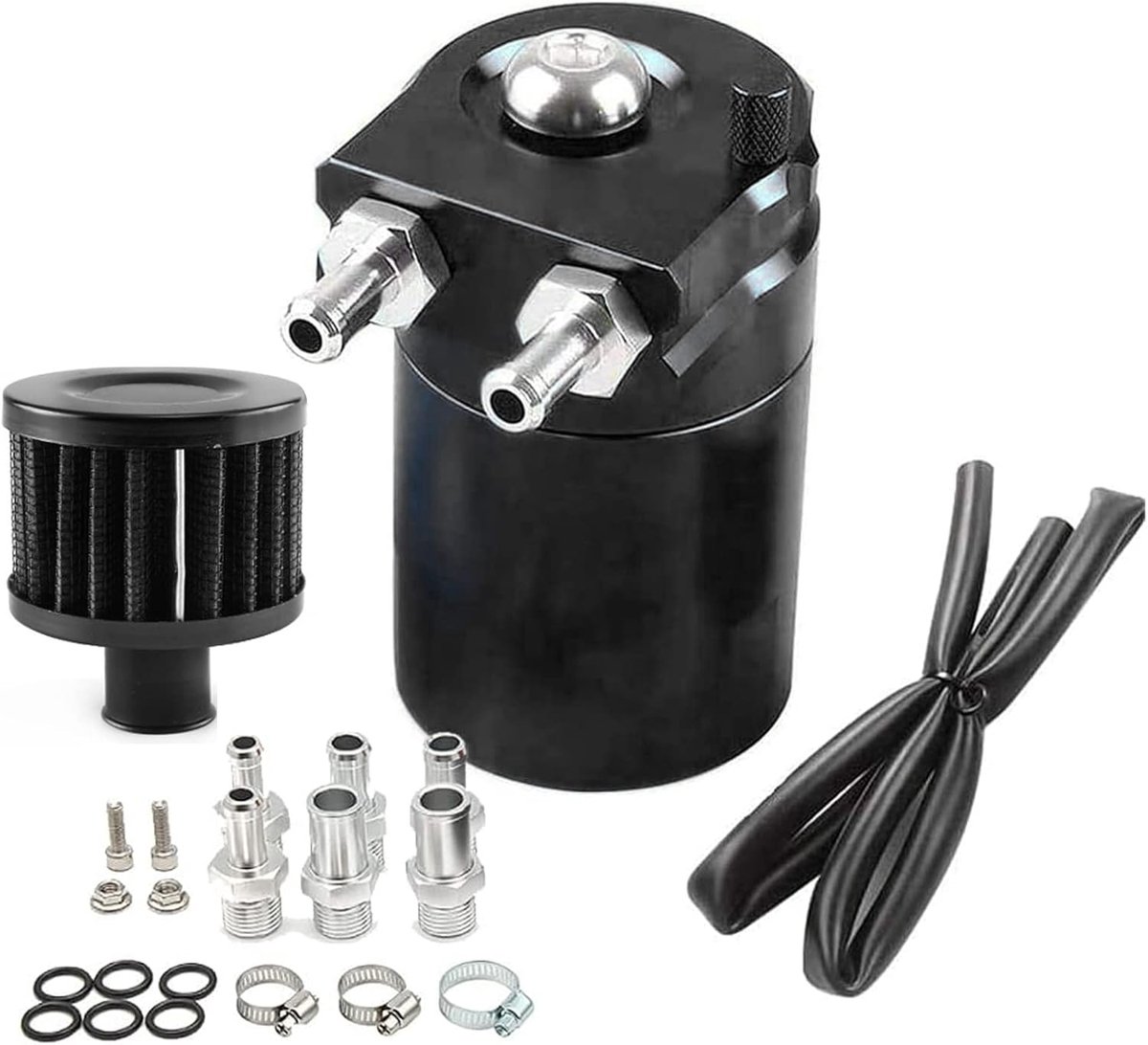 300 ml aluminium olie catch can auto vangen karaf stoom olie kit universele lucht olie scheider voor stoomterugwinning met accessoires 2 deuren