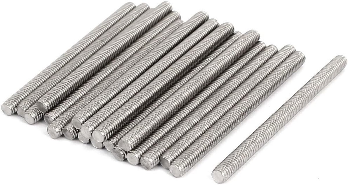 M6 x 80 mm roestvrij staal 304 stang met schroefdraad 20 stuks