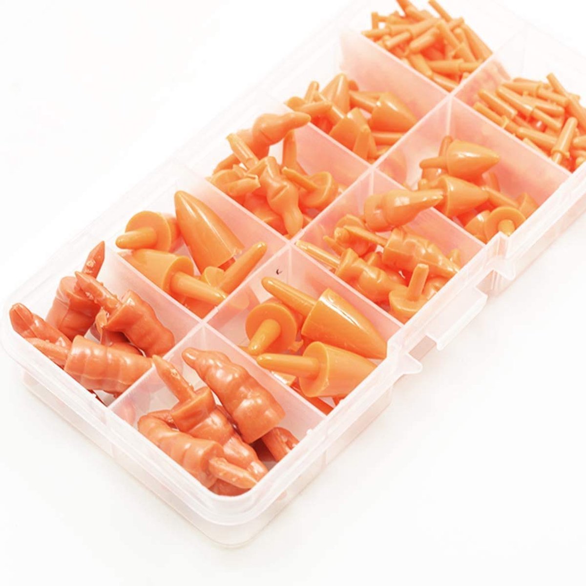 Plastic lange veiligheid neuzen 160 stks - miniatuur oranje hars - voor kerst sneeuwman - creatief knutselen - SnelShoppen