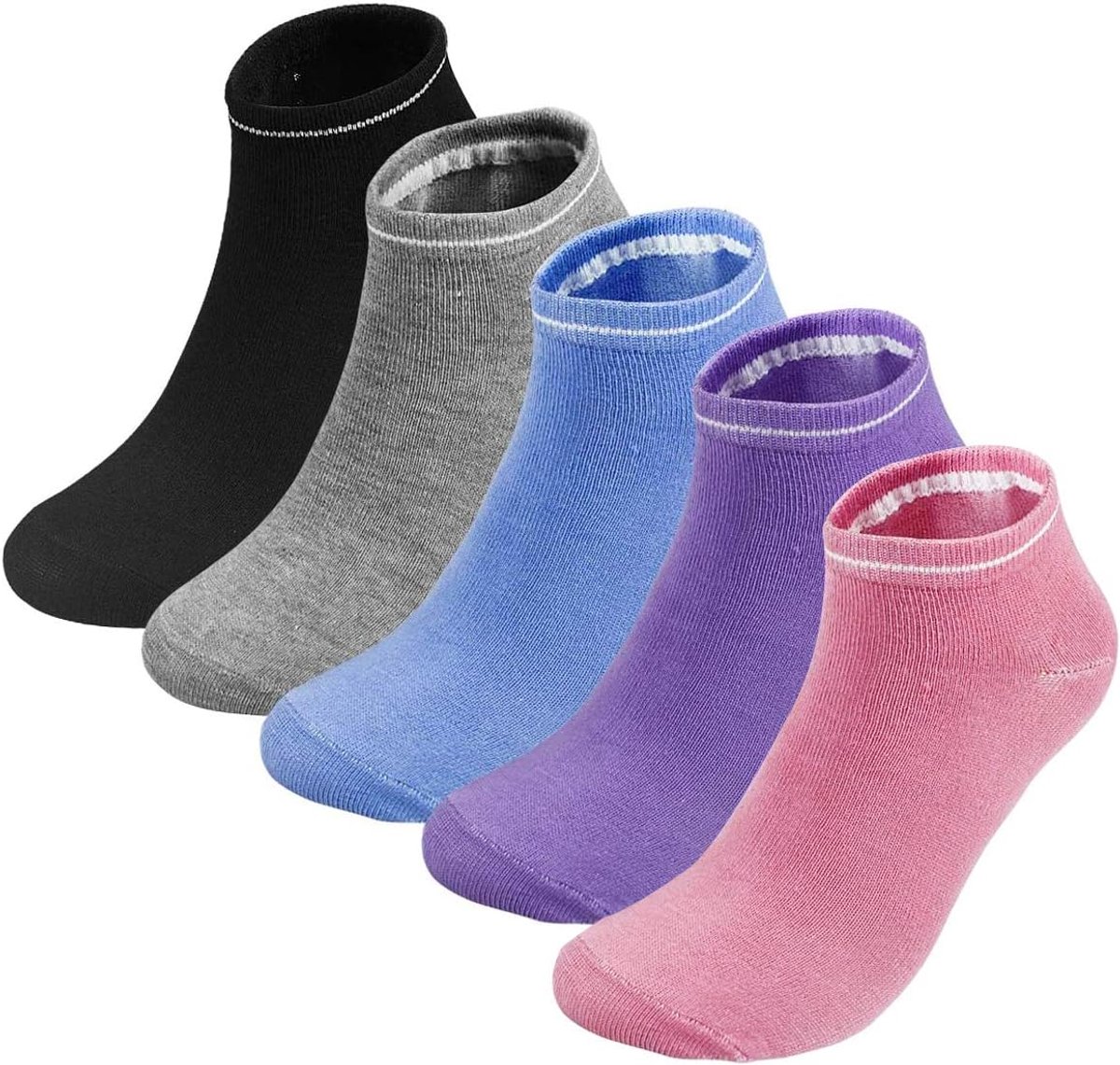 Sokken, 5 paar antislip yogasokken voor dames, voor yoga, ziekenhuis, pilates, enkel, gevoerd