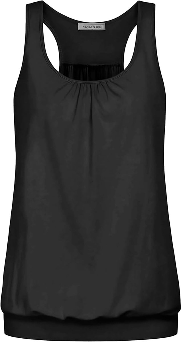Der Rich Tanktop met racerback, geplooide kraag, luchtige zomertop voor dames