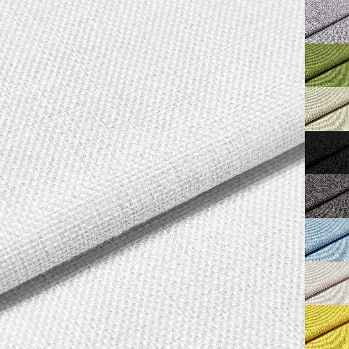 Stof Wit 500 x 148 cm, Meubelstof per Meter, Bekledingsstof 350 g/m², Slijtvaste Structuurstof, Ideaal voor Meubels Bekleden, Gordijnen, Sofa en Stoelen