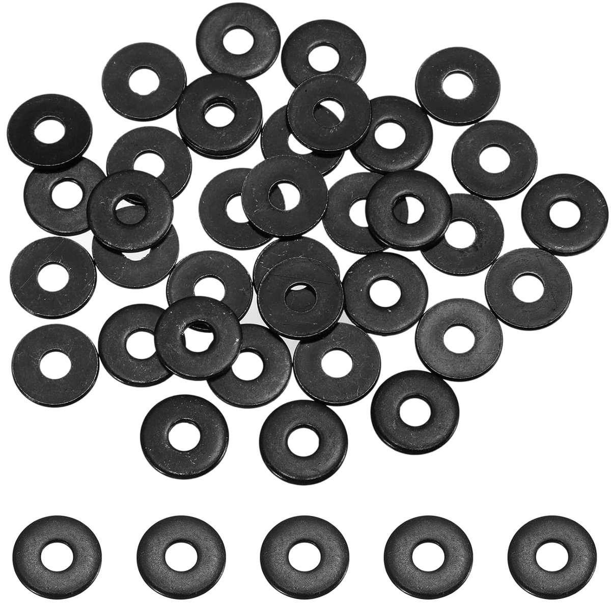 120 stuks M3 binnendiameter x 10 mm buitendiameter platte schijven 304 roestvrij staal metalen schijven zwart zink afdichtringen voor schroeven en moeren