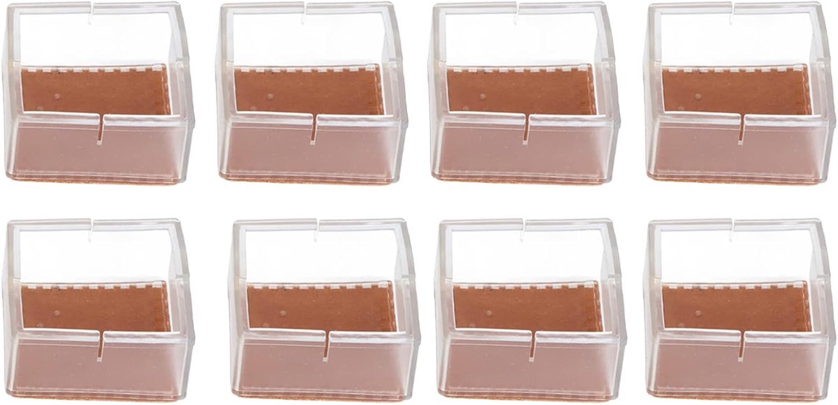 8 stuks stoelpootbeschermers, 2,4 x 2,4 inch antislip siliconen stoelpoothoes, vierkante meubelpoten, beschermer, verdikt transparant mobiel tafelpootkussen voor hardhouten vloeren