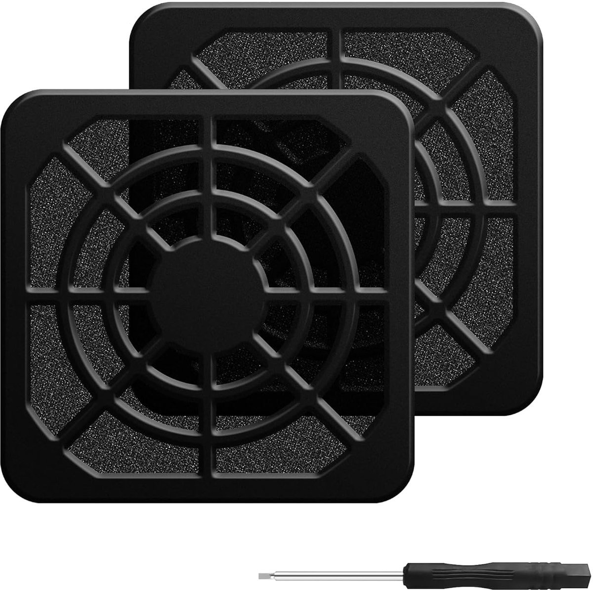 Ventilatorroosters 40mm Stoffilter PC Behuizingsventilator Koelventilator Filterrooster Afdekking Ventilator Cover DIY Computerbehuizing Stofdichte Bescherming (Kunststof, 2stuks, Zwart)