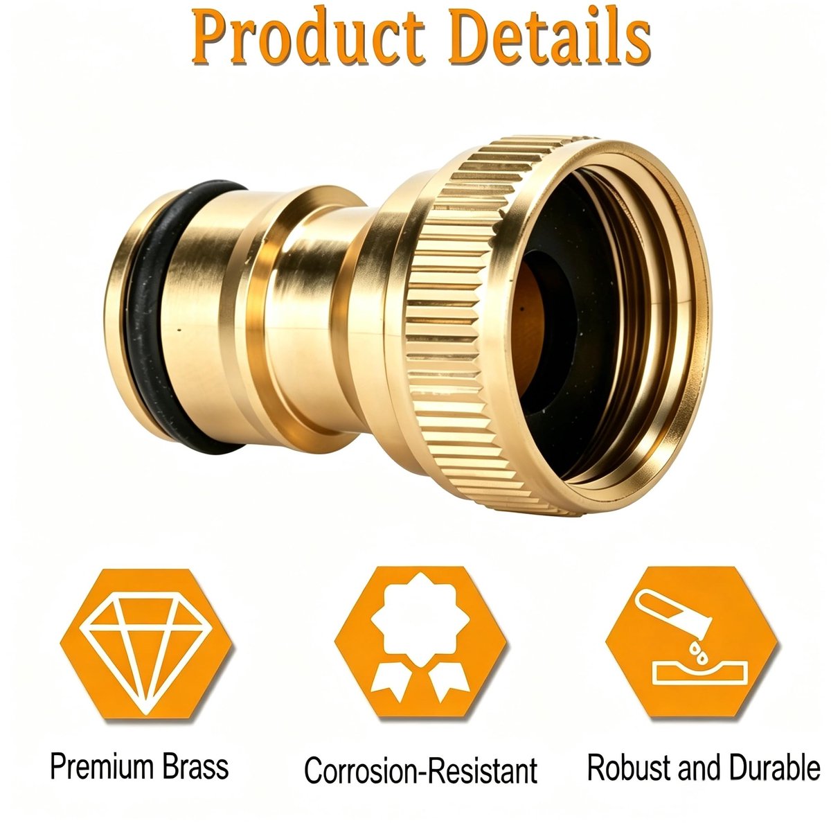 Messing snelkoppelingen 1/2 inch binnendraad - kraanconnector adapter - compatibel met Gardena - SnelShoppen