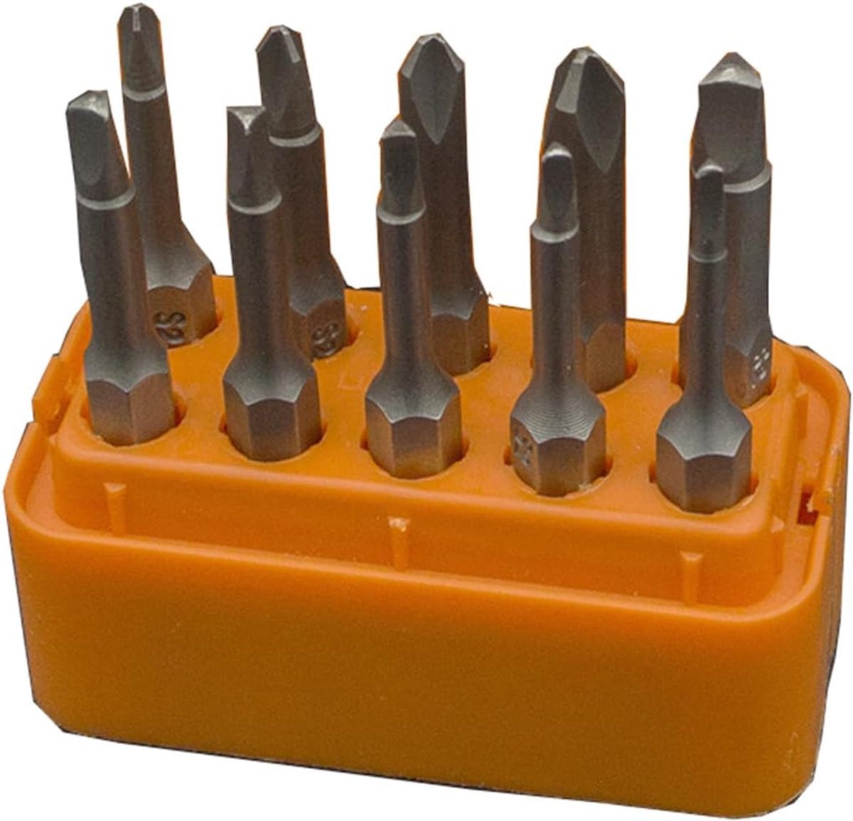 10-delige veiligheids-schroevendraaierbitset, 1/4 inch zeskantsteel, magnetische S2-stalen bits, driehoek, Y-vormig, U-vormig voor consoles, speelgoed en reparatie van apparaten.