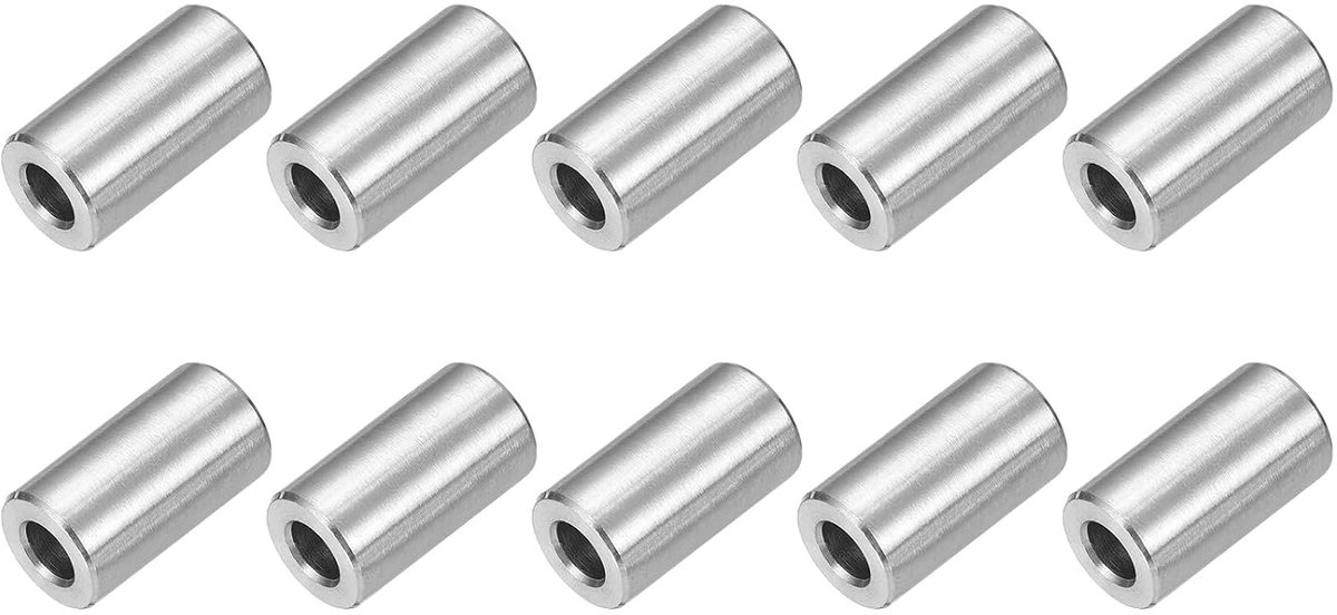 10 stuks afstandshulzen afstandhouders roestvrij staal, 6mm ID x 12mm OD x 22mmL 304 roestvrij staal ronde afstandhouders zonder schroefdraad zuilen voor schroeven 1/4" of M6