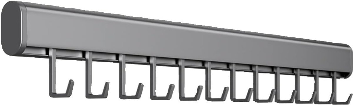 10 haken, gereedschapshouder zonder boren, keukenrek, 50 cm, aluminium, zwart, zelfklevend, keukengereihouder voor keuken, badkamer, kast (brons)