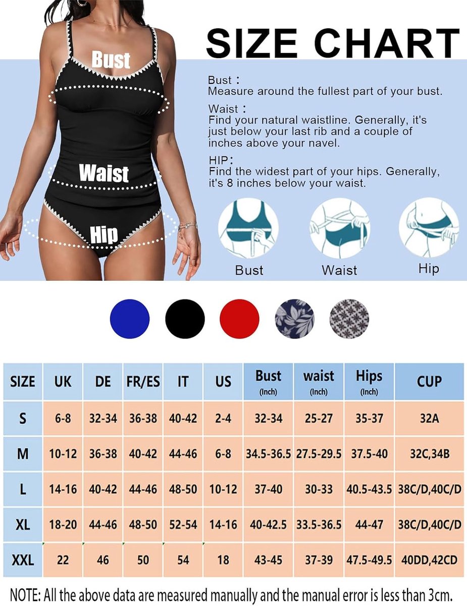 Tankini voor dames, zee, tweedelige push-up beha, gevoerd, met verstelbare tandrand, badpak