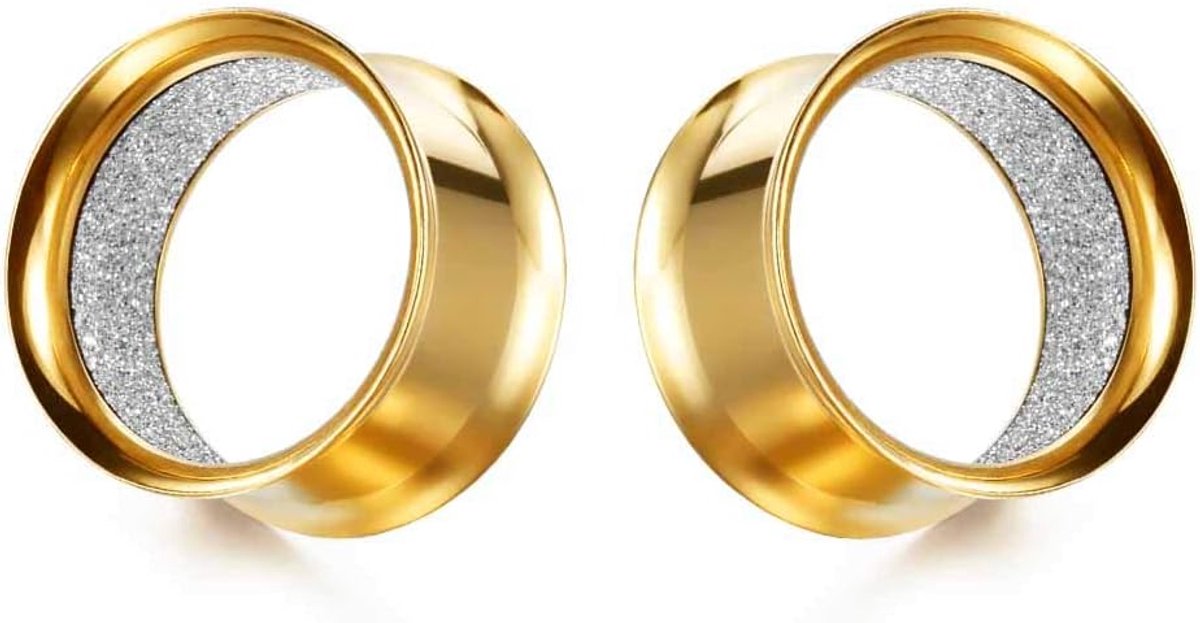 Tunnels en Plugs Vlees Oormeters Oorbellen Piercing Dubbele Uitlopende Brancards Expander 6mm tot 25mm.